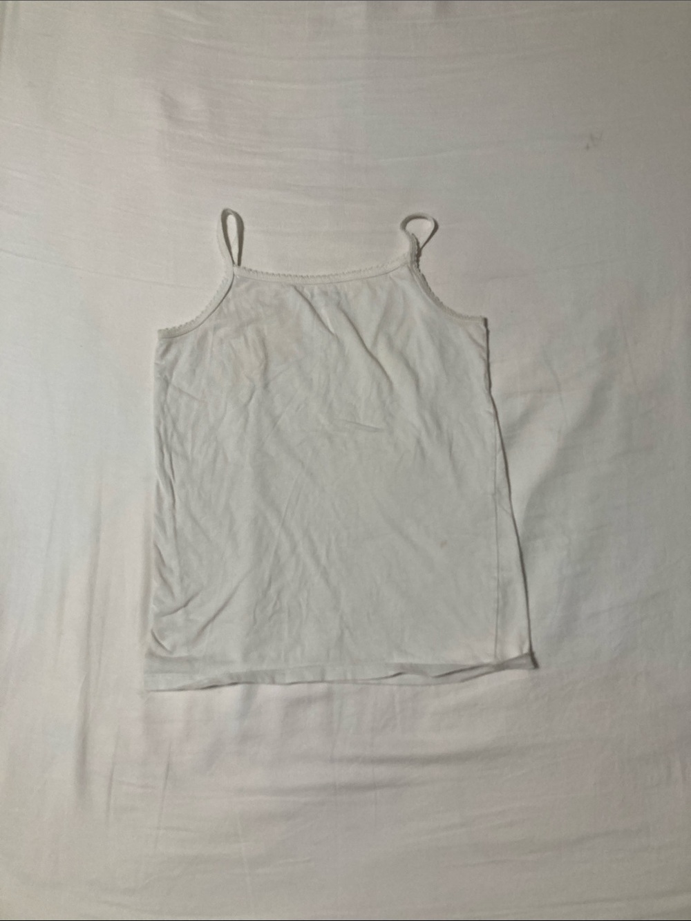 Girls' White Spaghetti Strap Tank Top